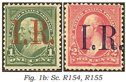 I. R. overprints on stamps