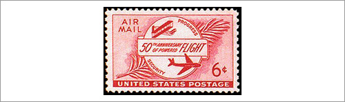 6 cent U.S. Air Mail Postage Stamp