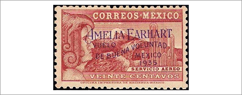 Amelia Earhart Stamp Mexico 1935