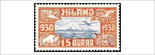 Iceland Air Mail Postage Stamp