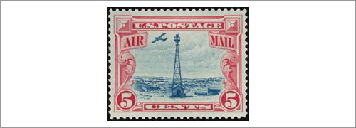 5 cent U.S. Air Mail Postage Stamp