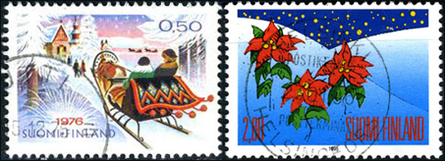 Finnish Christmas Stamps, 1976 and 1995