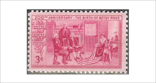 Betsy Ross commemorative stamp issued in 1952.