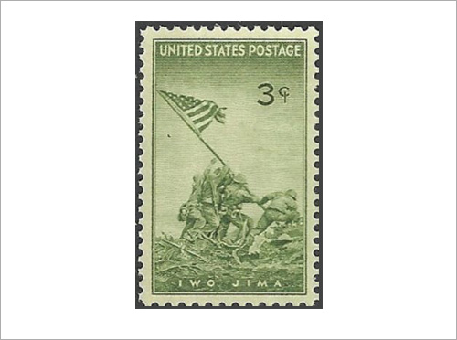 US postage stamp, 1945 issue, commemorating the Battle of Iwo Jima