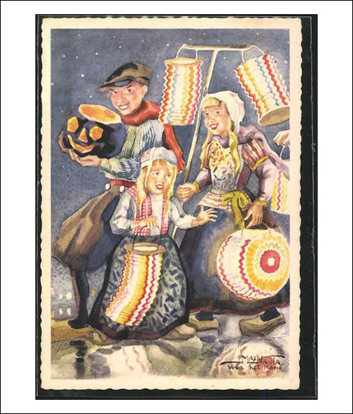 German Halloween Postcard