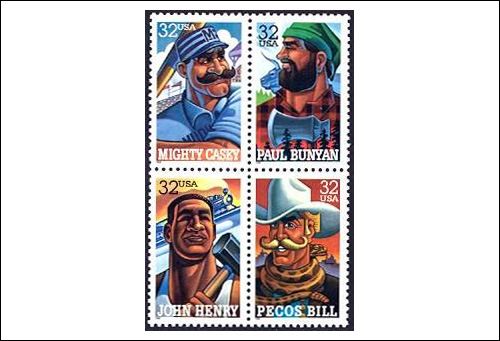 Folk Heroes Stamps USA