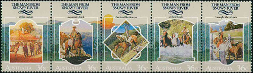 The Man From Snowy River Australian  stamps