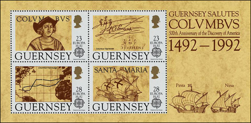 Christopher Columbus Guernsey Stamps