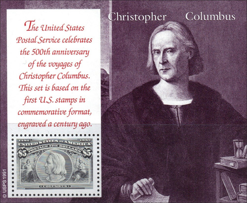Christopher Columbus Commemorative Stamps, 500th Anniversary  of the Voyages of Christopher Columbus.