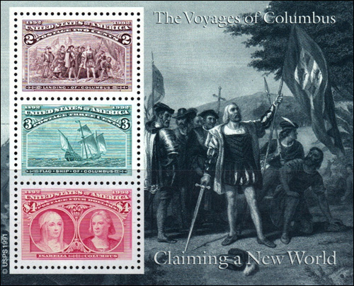 Christopher Columbus Commemorative Stamps, claiming a new world.