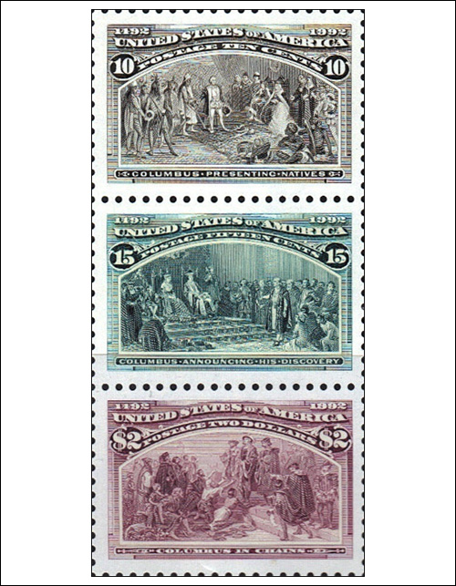 Christopher Columbus Commemorative Stamps, reporting discoveries