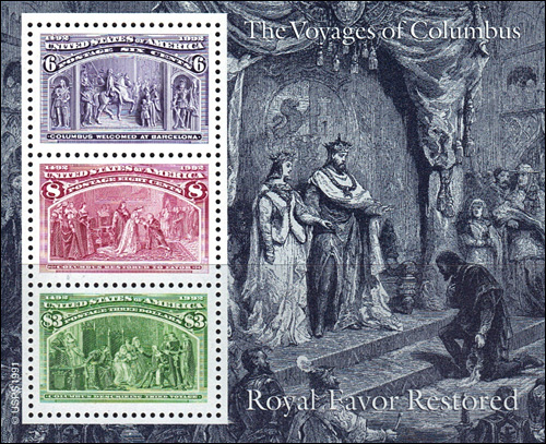 Christopher Columbus Commemorative Stamps, royal favor restored.