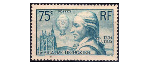 Pilâtre de Rozier launched first hot air balloon called Aerostat Reveillon