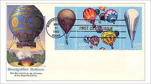 First Day Cover Montgolfier Balloon, 1983