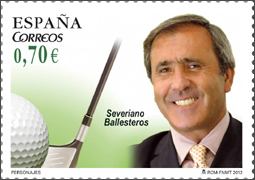 Severiano Ballesteros Stamp, Spain,  golfer