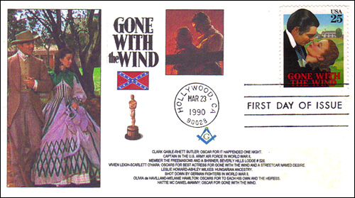 Gone With the Wind Stamp, Gone with the Wind First Day of Issue, Clark Gable Stamp