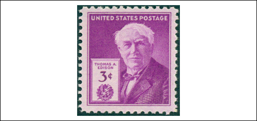 Thomas A. Edison Stamp, USA 3 cents