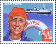 Jacques-Yves Cousteau Stamp, Palau 33 Cents