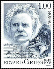 Edvard Hagerup Grieg Stamp, Monaco 4,00