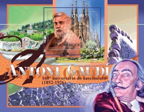 Antoni Gaudi Stamp, Mozambique