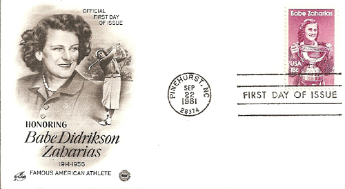 Babe Didrikson Zaharias Cover and Stamp