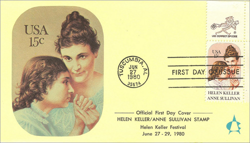 Helen Keller Cover and Stamp