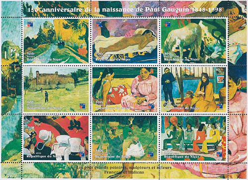 Paul Gaugin Stamp Sheet
