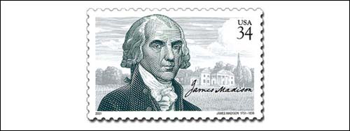 James Madison Stamp, US 34 cents