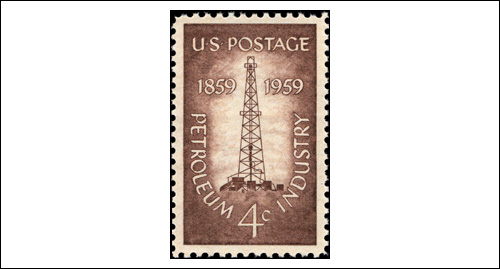Edwin Drake Stamp, US 4 cents, Petroleum Industry