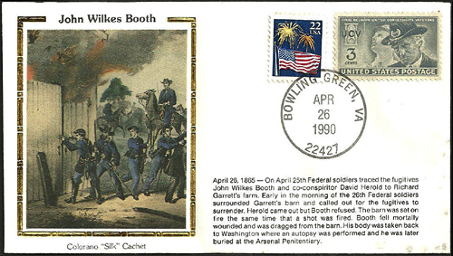 John Wilkes Booth First Day Cover, USA