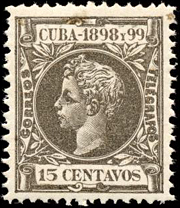 Alfonso XIII Stamp,  Spain, 15 centavos
