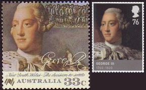 King George III Stamps, Australia and England