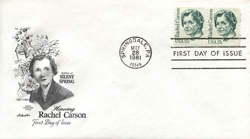 Rachel Carson First Day Cover, Author of Silent Spring