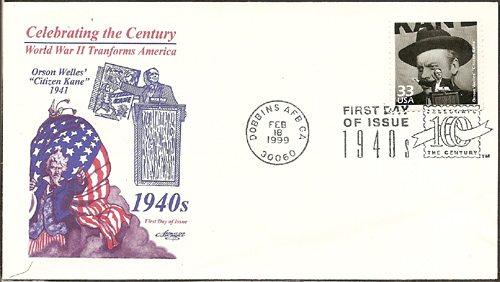 Orson Welles first day cover and stamp