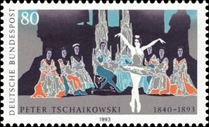 Pyotr Ilyich Tchaikovsky Stamp, Deutsche 80, Swan Lake
