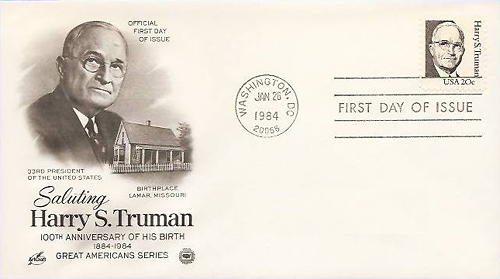 Harry Truman First Day Cover, USA
