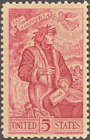 Dante Alighieri Stamp, 5 cents, USA, 100th Anniversary