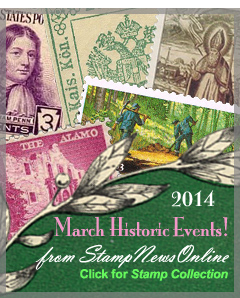 Famous March Events on Stamps
