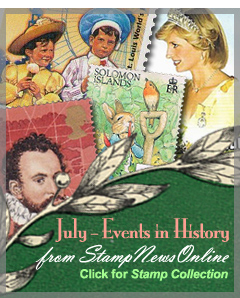 July Events on Stamps